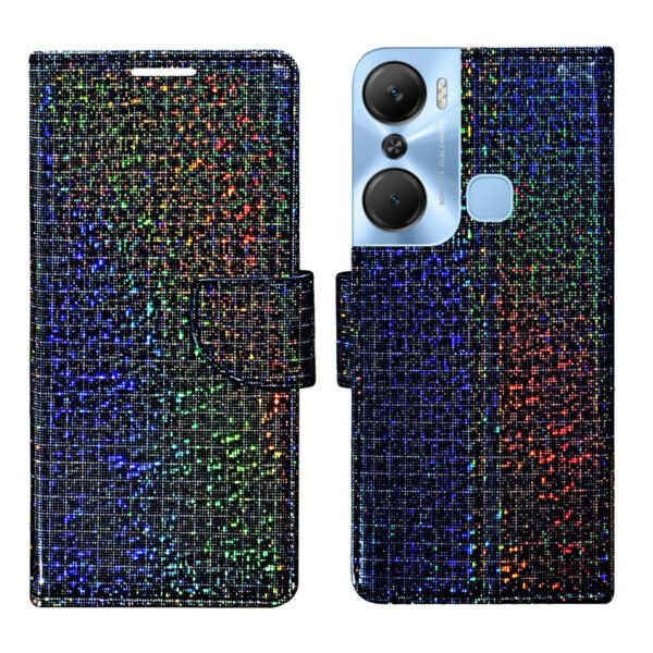 Dhar Flips Glitter Flip Cover Infinix Hot 12 Pro 4G   | Leather Finish | Shock Proof | Magnetic Clouser | Light Weight | Compatible with Infinix Hot 12 Pro 4G  Cover | Best Designer Cover For Infinix Hot 12 Pro 4G