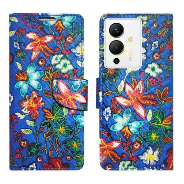 Dhar Flips Blue Pattern Flip Cover Infinix Note 12 Pro 5G   | Leather Finish | Shock Proof | Magnetic Clouser | Light Weight | Compatible with Infinix Note 12 Pro 5G  Cover | Best Designer Cover For Infinix Note 12 Pro 5G