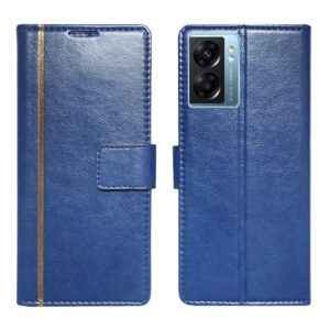 Dhar Flips Blue GP Flip Cover Oppo K10 5G   | Leather Finish | Shock Proof | Magnetic Clouser | Light Weight | Compatible with Oppo K10 5G  Cover | Best Designer Cover For Oppo K10 5G