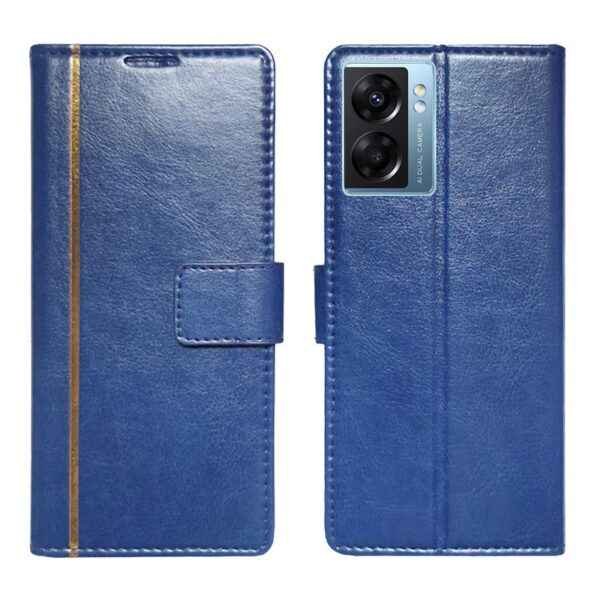 Dhar Flips Blue GP Flip Cover Oppo K10 5G   | Leather Finish | Shock Proof | Magnetic Clouser | Light Weight | Compatible with Oppo K10 5G  Cover | Best Designer Cover For Oppo K10 5G