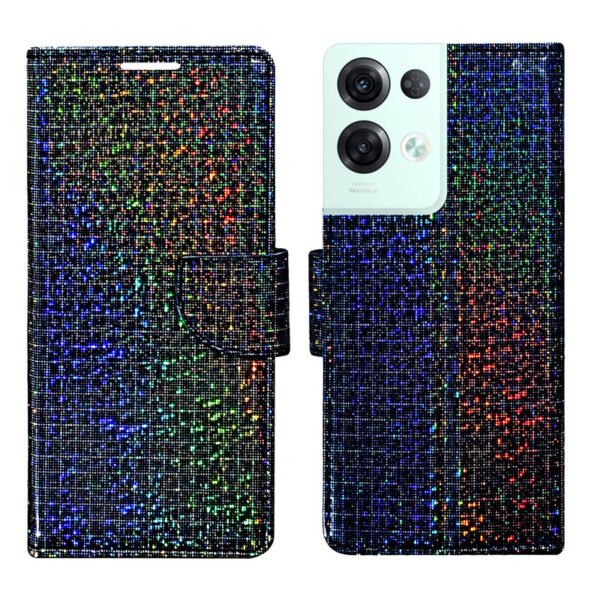 Dhar Flips Glitter Flip Cover Oppo Reno 8 Pro 5G   | Leather Finish | Shock Proof | Magnetic Clouser | Light Weight | Compatible with Oppo Reno 8 Pro 5G  Cover | Best Designer Cover For Oppo Reno 8 Pro 5G