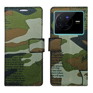Dhar Flips Army Flip Cover Vivo X80   | Leather Finish | Shock Proof | Magnetic Clouser | Light Weight | Compatible with Vivo X80  Cover | Best Designer Cover For Vivo X80