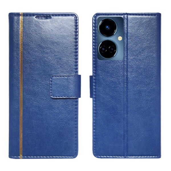 Dhar Flips Blue MRC Flip Cover Tecno Camon 19   | Leather Finish | Shock Proof | Magnetic Clouser | Light Weight | Compatible with Tecno Camon 19  Cover | Best Designer Cover For Tecno Camon 19