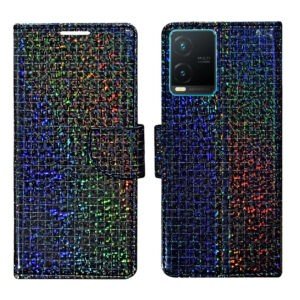 Dhar Flips Glitter Flip Cover Vivo T1X   | Leather Finish | Shock Proof | Magnetic Clouser | Light Weight | Compatible with Vivo T1X  Cover | Best Designer Cover For Vivo T1X