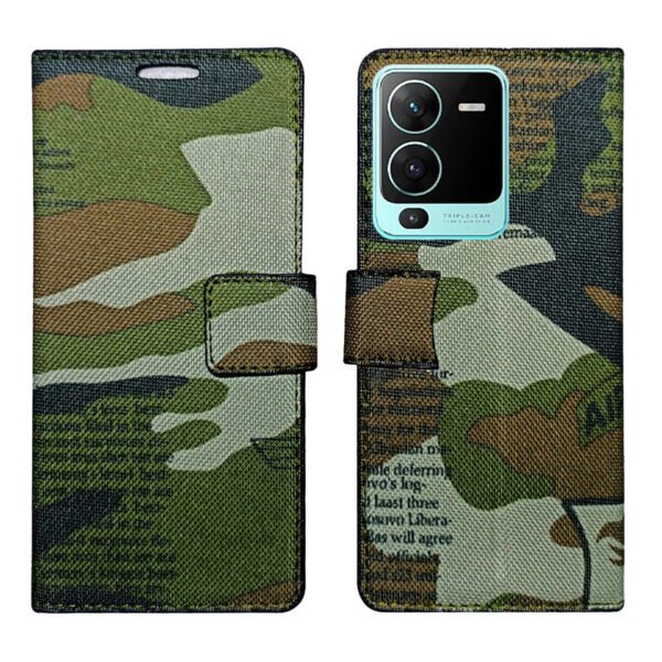 Dhar Flips Army Flip Cover Vivo S15   | Leather Finish | Shock Proof | Magnetic Clouser | Light Weight | Compatible with Vivo S15  Cover | Best Designer Cover For Vivo S15