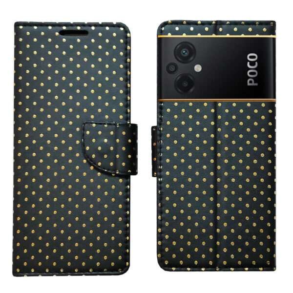Dhar Flips Black Dot Flip Cover IQOO 9T 5G   | Leather Finish | Shock Proof | Magnetic Clouser | Light Weight | Compatible with IQOO 9T 5G  Cover | Best Designer Cover For IQOO 9T 5G