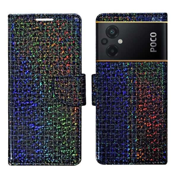 Dhar Flips Glitter Flip Cover IQOO 9T 5G   | Leather Finish | Shock Proof | Magnetic Clouser | Light Weight | Compatible with IQOO 9T 5G  Cover | Best Designer Cover For IQOO 9T 5G
