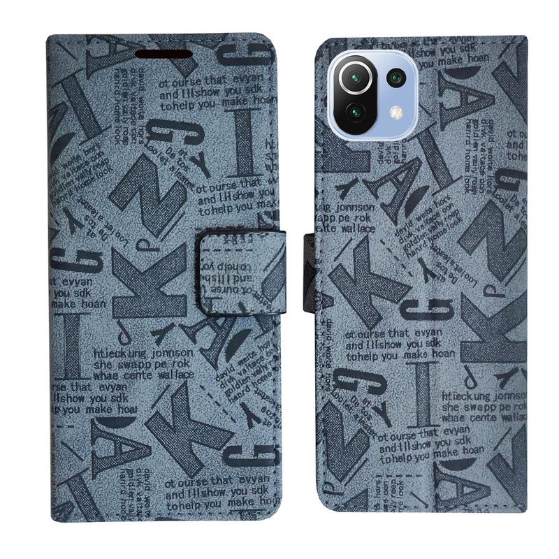 Dhar Flips Grey ATZ Flip Cover Mi 11 Lite | Leather Finish | Shock Proof | Magnetic Clouser | Light Weight | Compatible with Mi 11 Lite Cover | Best Designer Cover For Mi 11 Lite