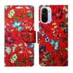 Dhar Flips Red Pattern Flip Cover Mi 11X | Leather Finish | Shock Proof | Magnetic Clouser | Light Weight | Compatible with Mi 11X Cover | Best Designer Cover For Mi 11X