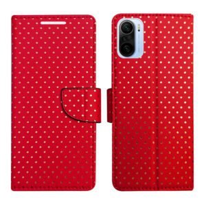 Dhar Flips Red Dot Flip Cover Mi 11X | Leather Finish | Shock Proof | Magnetic Clouser | Light Weight | Compatible with Mi 11X Cover | Best Designer Cover For Mi 11X