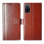 Dhar Flips Brown GP Flip Cover Oppo A53s | Leather Finish | Shock Proof | Magnetic Clouser | Light Weight | Compatible with Oppo A53s Cover | Best Designer Cover For Oppo A53s