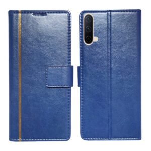 Dhar Flips Blue GP Flip Cover One Plus Nord CE | Leather Finish | Shock Proof | Magnetic Clouser | Light Weight | Compatible with One Plus Nord CE Cover | Best Designer Cover For One Plus Nord CE