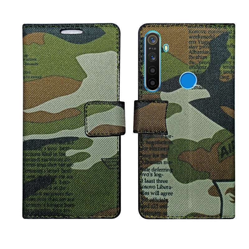 Dhar Flips Army Flip Cover Realme 5 | Leather Finish | Shock Proof | Magnetic Clouser | Light Weight | Compatible with Realme 5 Cover | Best Designer Cover For Realme 5