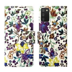 Dhar Flips Purple Pattern Flip Cover Samsung A03s | Leather Finish | Shock Proof | Magnetic Clouser | Light Weight | Compatible with Samsung A03s Cover | Best Designer Cover For Samsung A03s