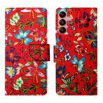 Dhar Flips Red Pattern Flip Cover Mi 11 Lite NE | Leather Finish | Shock Proof | Magnetic Clouser | Light Weight | Compatible with Mi 11 Lite NE Cover | Best Designer Cover For Mi 11 Lite NE