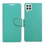 Dhar Flips Aquamarine Dot Flip Cover Samsung A22 4G | Leather Finish | Shock Proof | Magnetic Clouser | Light Weight | Compatible with Samsung A22 4G Cover | Best Designer Cover For Samsung A22 4G