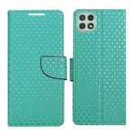 Dhar Flips Aquamarine Dot Flip Cover Samsung A22 5G | Leather Finish | Shock Proof | Magnetic Clouser | Light Weight | Compatible with Samsung A22 5G Cover | Best Designer Cover For Samsung A22 5G