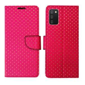 Dhar Flips Pink Dot Flip Cover Samsung A03s | Leather Finish | Shock Proof | Magnetic Clouser | Light Weight | Compatible with Samsung A03s Cover | Best Designer Cover For Samsung A03s