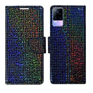 Dhar Flips Glitter Flip Cover Vivo Y73 | Leather Finish | Shock Proof | Magnetic Clouser | Light Weight | Compatible with Vivo Y73 Cover | Best Designer Cover For Vivo Y73