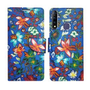 Dhar Flips Blue Pattern Flip Cover Vivo Z1 Pro | Leather Finish | Shock Proof | Magnetic Clouser | Light Weight | Compatible with Vivo Z1 Pro Cover | Best Designer Cover For Vivo Z1 Pro