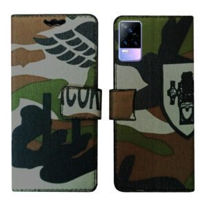 Dhar Flips Army Flip Cover Vivo Y73 | Leather Finish | Shock Proof | Magnetic Clouser | Light Weight | Compatible with Vivo Y73 Cover | Best Designer Cover For Vivo Y73