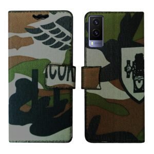 Dhar Flips Army Flip Cover Vivo V21e 5G | Leather Finish | Shock Proof | Magnetic Clouser | Light Weight | Compatible with Vivo V21e 5G Cover | Best Designer Cover For Vivo V21e 5G