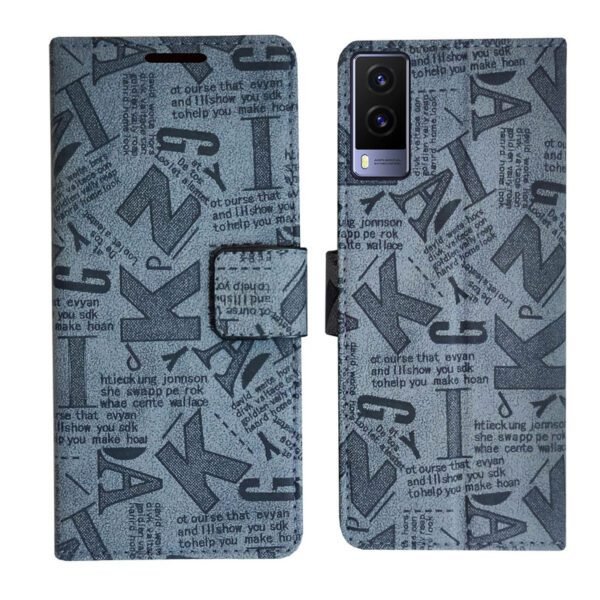 Dhar Flips Grey ATZ Flip Cover Vivo V21e 5G | Leather Finish | Shock Proof | Magnetic Clouser | Light Weight | Compatible with Vivo V21e 5G Cover | Best Designer Cover For Vivo V21e 5G