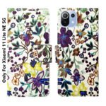 Dhar Flips Purple Pattern Flip Cover Mi 11 Lite NE | Leather Finish | Shock Proof | Magnetic Clouser | Light Weight | Compatible with Mi 11 Lite NE Cover | Best Designer Cover For Mi 11 Lite NE