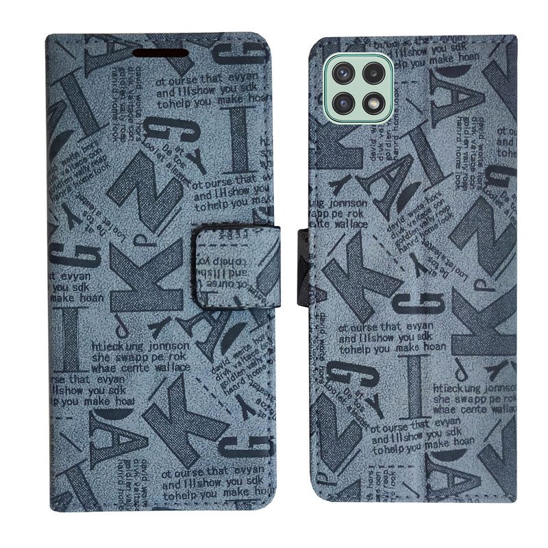 Dhar Flips Grey ATZ Flip Cover Samsung A22 5G | Leather Finish | Shock Proof | Magnetic Clouser | Light Weight | Compatible with Samsung A22 5G Cover | Best Designer Cover For Samsung A22 5G