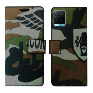 Dhar Flips Army Flip Cover Vivo Y21 4G  | Leather Finish | Shock Proof | Magnetic Clouser | Light Weight | Compatible with Vivo Y21 4G  Cover | Best Designer Cover For Vivo Y21 4G