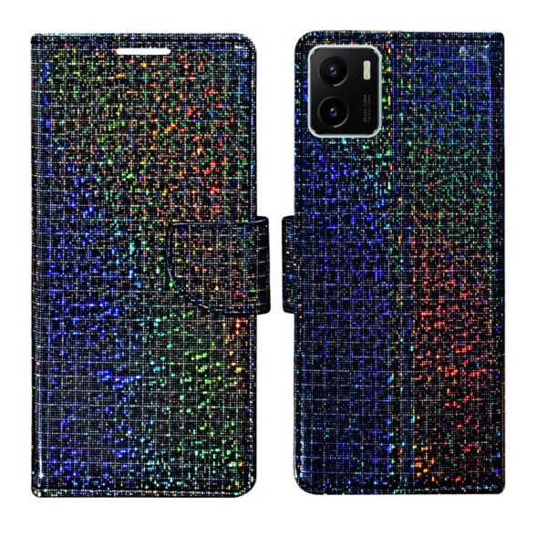 Dhar Flips Glitter Flip Cover Vivo Y15s  | Leather Finish | Shock Proof | Magnetic Clouser | Light Weight | Compatible with Vivo Y15s  Cover | Best Designer Cover For Vivo Y15s