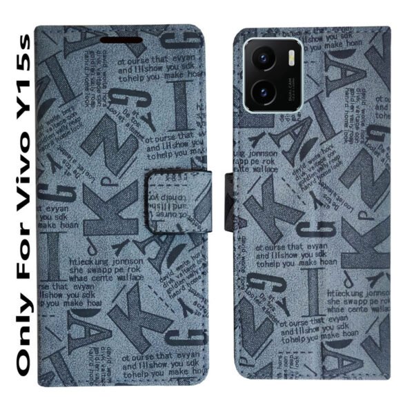Dhar Flips Grey ATZ Flip Cover Vivo Y15s  | Leather Finish | Shock Proof | Magnetic Clouser | Light Weight | Compatible with Vivo Y15s  Cover | Best Designer Cover For Vivo Y15s