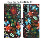 Dhar Flips Black Pattern Flip Cover Redmi Note 10 | Leather Finish | Shock Proof | Magnetic Clouser | Light Weight | Compatible with Redmi Note 10 Cover | Best Designer Cover For Redmi Note 10