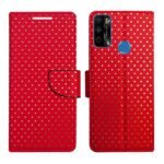 Dhar Flips Red Dot Flip Cover Infinix Smart 4 Plus | Leather Finish | Shock Proof | Magnetic Clouser | Light Weight | Compatible with Infinix Smart 4 Plus Cover | Best Designer Cover For Infinix Smart 4 Plus