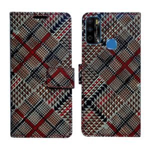 Dhar Flips Check Flip Cover Infinix Smart 4 Plus | Leather Finish | Shock Proof | Magnetic Clouser | Light Weight | Compatible with Infinix Smart 4 Plus Cover | Best Designer Cover For Infinix Smart 4 Plus