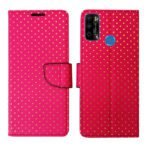 Dhar Flips Pink Dot Flip Cover Infinix Smart 4 Plus | Leather Finish | Shock Proof | Magnetic Clouser | Light Weight | Compatible with Infinix Smart 4 Plus Cover | Best Designer Cover For Infinix Smart 4 Plus