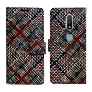 Dhar Flips Check Flip Cover Nokia 2.4 | Leather Finish | Shock Proof | Magnetic Clouser | Light Weight | Compatible with Nokia 2.4 Cover | Best Designer Cover For Nokia 2.4