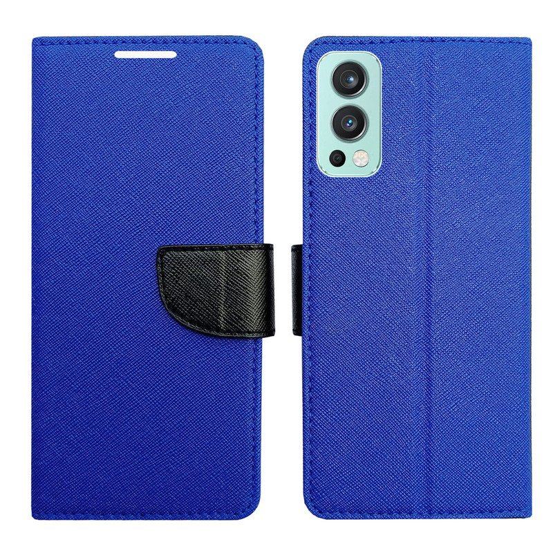 Dhar Flips Blue MRC Flip Cover One Plus Nord 2 | Leather Finish | Shock Proof | Magnetic Clouser | Light Weight | Compatible with One Plus Nord 2 Cover | Best Designer Cover For One Plus Nord 2