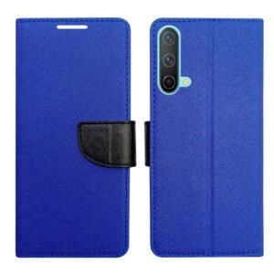 Dhar Flips Blue MRC Flip Cover One Plus Nord CE | Leather Finish | Shock Proof | Magnetic Clouser | Light Weight | Compatible with One Plus Nord CE Cover | Best Designer Cover For One Plus Nord CE