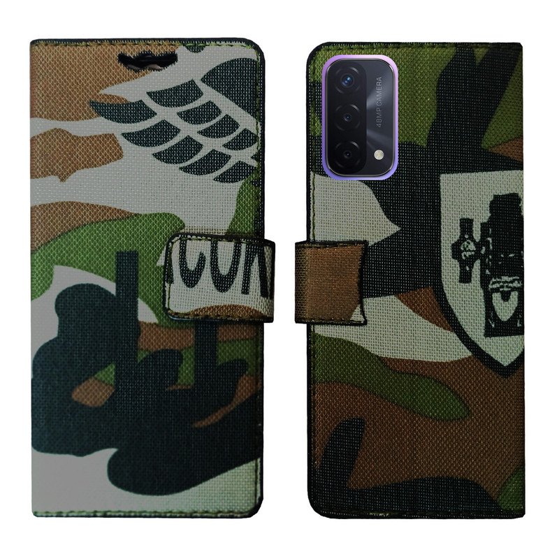 Dhar Flips Army Flip Cover Oppo A74 | Leather Finish | Shock Proof | Magnetic Clouser | Light Weight | Compatible with Oppo A74 Cover | Best Designer Cover For Oppo A74