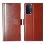 Dhar Flips Brown GP Flip Cover Oppo A74 | Leather Finish | Shock Proof | Magnetic Clouser | Light Weight | Compatible with Oppo A74 Cover | Best Designer Cover For Oppo A74