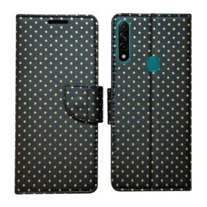 Dhar Flips Black Dot Flip Cover Oppo A31 | Leather Finish | Shock Proof | Magnetic Clouser | Light Weight | Compatible with Oppo A31 Cover | Best Designer Cover For Oppo A31