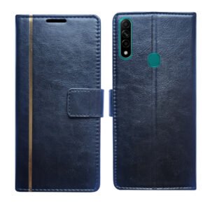 Dhar Flips Black GP Flip Cover Oppo A31 | Leather Finish | Shock Proof | Magnetic Clouser | Light Weight | Compatible with Oppo A31 Cover | Best Designer Cover For Oppo A31