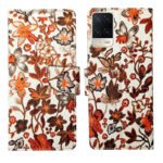 Dhar Flips Orange Pattern Flip Cover Oppo A54 | Leather Finish | Shock Proof | Magnetic Clouser | Light Weight | Compatible with Oppo A54 Cover | Best Designer Cover For Oppo A54