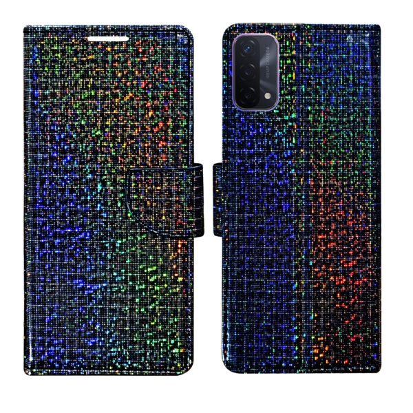 Dhar Flips Glitter Flip Cover Oppo A74 | Leather Finish | Shock Proof | Magnetic Clouser | Light Weight | Compatible with Oppo A74 Cover | Best Designer Cover For Oppo A74