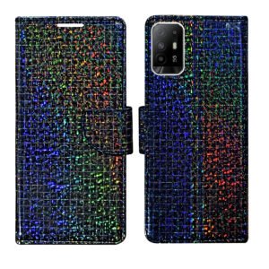 Dhar Flips Glitter Flip Cover Oppo F19 Pro Plus | Leather Finish | Shock Proof | Magnetic Clouser | Light Weight | Compatible with Oppo F19 Pro Plus Cover | Best Designer Cover For Oppo F19 Pro Plus