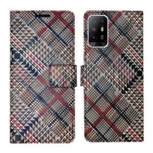 Dhar Flips Check Flip Cover Oppo F19 Pro Plus | Leather Finish | Shock Proof | Magnetic Clouser | Light Weight | Compatible with Oppo F19 Pro Plus Cover | Best Designer Cover For Oppo F19 Pro Plus