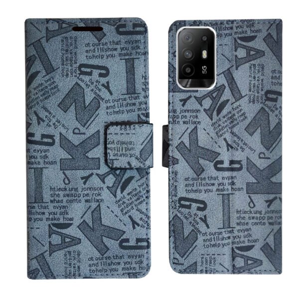 Dhar Flips Grey ATZ Flip Cover Oppo F19 Pro Plus | Leather Finish | Shock Proof | Magnetic Clouser | Light Weight | Compatible with Oppo F19 Pro Plus Cover | Best Designer Cover For Oppo F19 Pro Plus