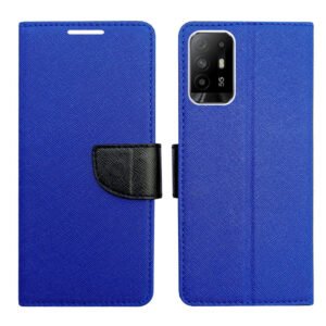 Dhar Flips Blue MRC Flip Cover Oppo F19 Pro Plus | Leather Finish | Shock Proof | Magnetic Clouser | Light Weight | Compatible with Oppo F19 Pro Plus Cover | Best Designer Cover For Oppo F19 Pro Plus