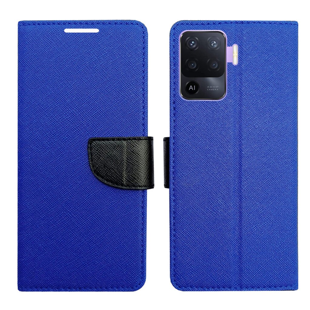 Dhar Flips Blue MRC Flip Cover Oppo F19 Pro | Leather Finish | Shock Proof | Magnetic Clouser | Light Weight | Compatible with Oppo F19 Pro Cover | Best Designer Cover For Oppo F19 Pro